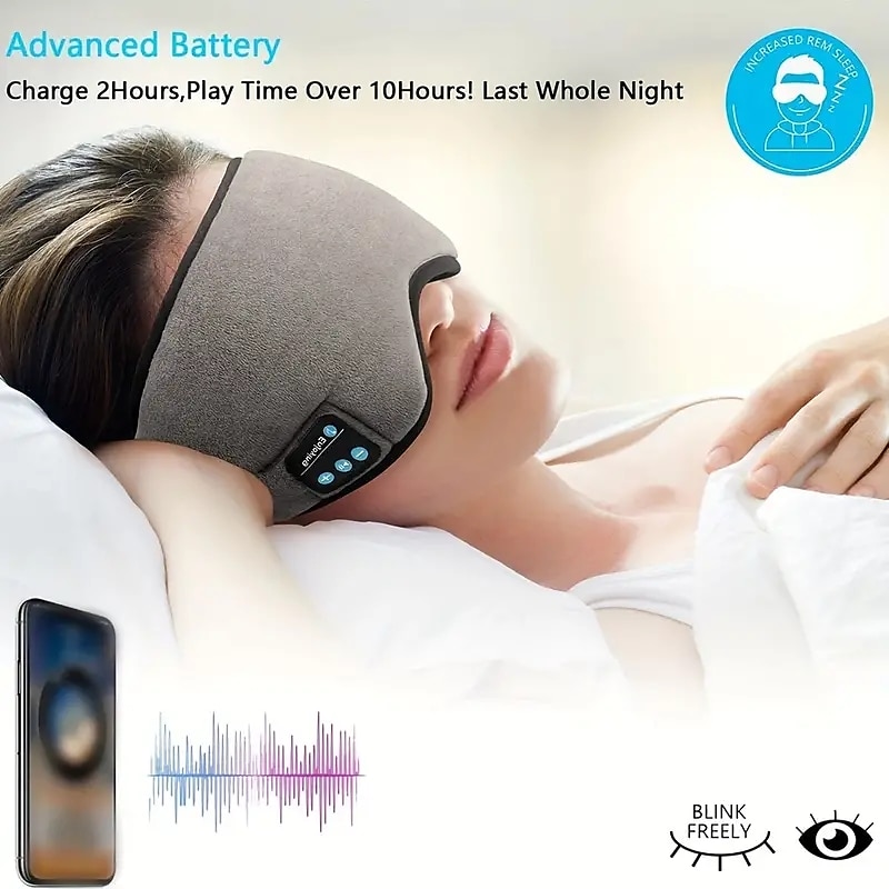 Front view of wireless sleep eye mask