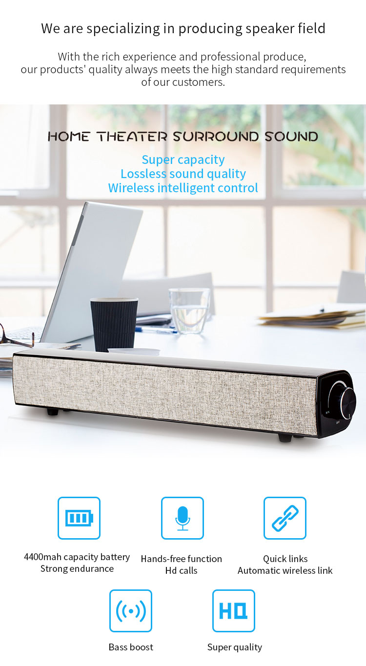 Front view of soundbar