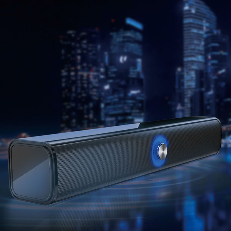Front view of portable Bluetooth soundbar