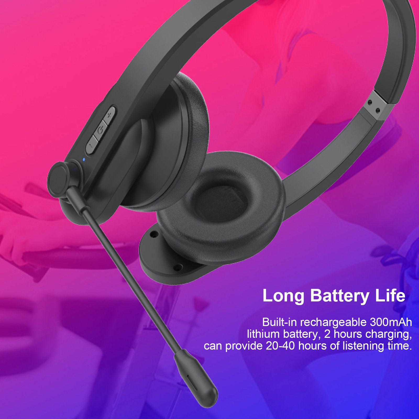 Front view of headset