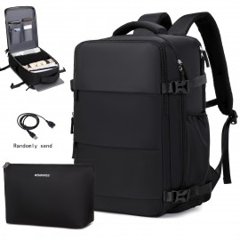 Large Capacity Computer Backpack, Dacron Durable Lightweight School Backpack With Charging Port, Fashion Travel Commuter Bag