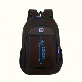 Trendy Multi-layer Zipper Backpack, Large Capacity Business Computer Backpack, Perfect Knapsack For Commuting And Travel