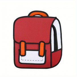 Creative Anime Flap Backpack, Cute Cartoon School Bag, Kawaii Travel Bookbag For Teenagers