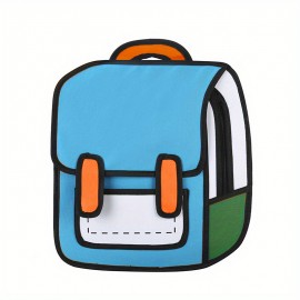 Creative Anime Flap Backpack, Cute Cartoon School Bag, Kawaii Travel Bookbag For Teenagers