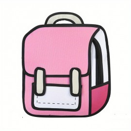 Creative Anime Flap Backpack, Cute Cartoon School Bag, Kawaii Travel Bookbag For Teenagers