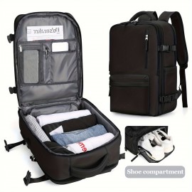 Multi Pocket Carry On Travel Backpack, Flight Approved Gym Bag With Shoe Compartment, Waterproof Laptop School Bag