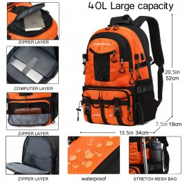 Waterproof Large Capacity Travel Backpack, Multi Functional Mountaineering Bag, Casual Outdoor Camping Hiking Rucksack