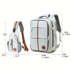 Multifunctional Travel Backpack, Airline-approved Laptop Schoolbag, Outdoor Sports Daypack With Shoes Compartment