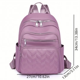 Casual Leisure Backapck, Argyle Pattern Rivets Decor Travel Daypack, Women's Trendy Backpack