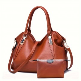 Fashion Handbags For Women, Soft PU Leather Crossbody Bag, Top Handle Satchel Purse For Office