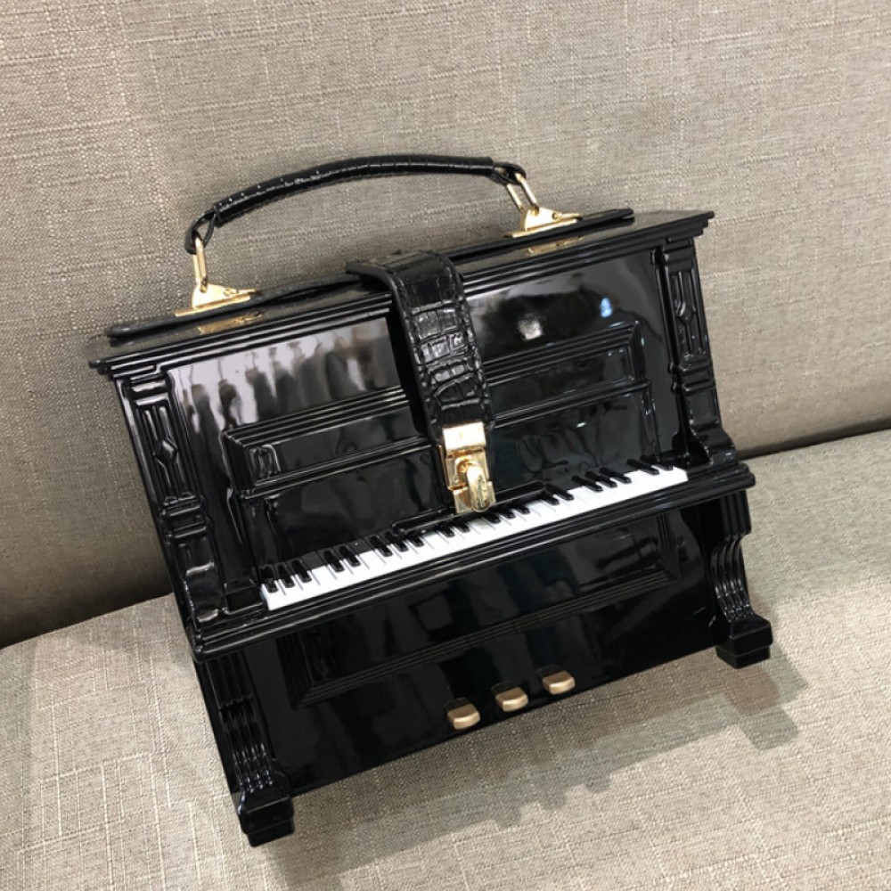 Piano Shaped Handbag, Acrylic Box Crossbody Bag, Creative Simulated Piano Bag For Cosplay, Party