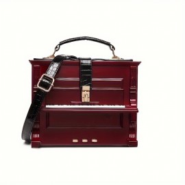 Piano Shaped Handbag, Acrylic Box Crossbody Bag, Creative Simulated Piano Bag For Cosplay, Party