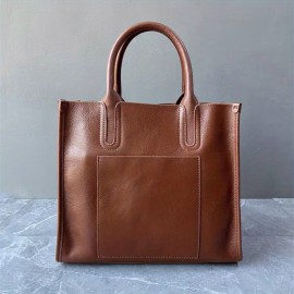 Minimalist Vintage Square Tote Bag, Solid Color Shoulder Bag, Women's All-Match Satchel Bag For Work