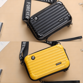 Stylish Suitcase Design Shoulder Bag, Zipper All-Match Zipper Coin Purse, Portable Crossbody Bag