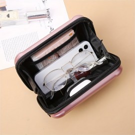 Stylish Suitcase Design Shoulder Bag, Zipper All-Match Zipper Coin Purse, Portable Crossbody Bag