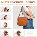 Retro Three-layer Crossbody Bag, Simple Solid Color Shoulder Bag, Durable Fau Leather Wallet