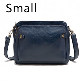 Retro Three-layer Crossbody Bag, Simple Solid Color Shoulder Bag, Durable Fau Leather Wallet