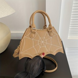 Gothic Bat Wing Novelty Bag, Trendy PU Crossbody Bag, Women's Punk Y2K Shoulder Purse & Handbag For Halloween