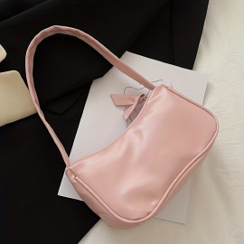 Stylish PU Leather Shoulder Bag, Simple Solid Color Underarm Bag, Perfect Armpit Bag For Daily Use