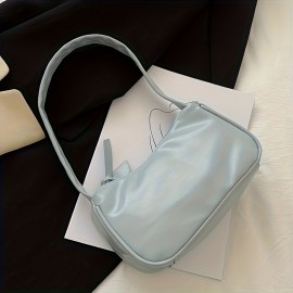 Stylish PU Leather Shoulder Bag, Simple Solid Color Underarm Bag, Perfect Armpit Bag For Daily Use