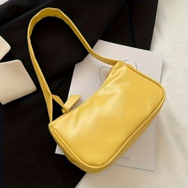 Stylish PU Leather Shoulder Bag, Simple Solid Color Underarm Bag, Perfect Armpit Bag For Daily Use