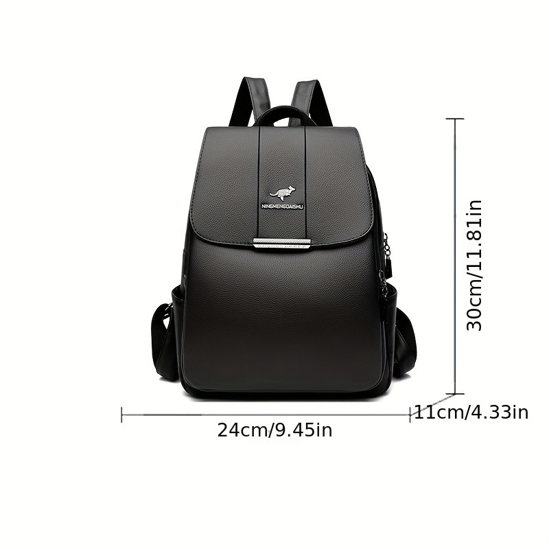 fashion large capacity backpack solid color school daypack womens casual travel commute knapsack details 1