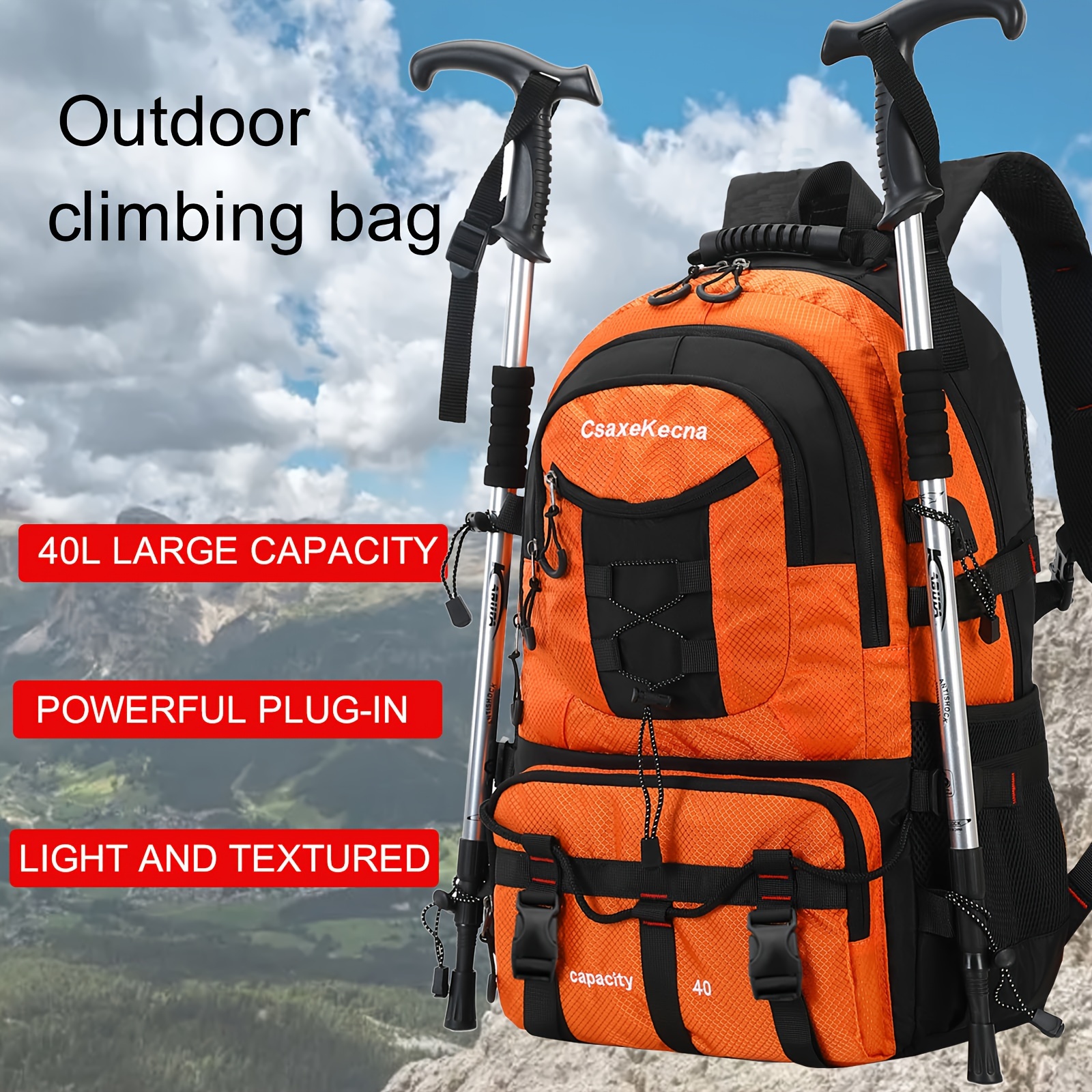 waterproof large capacity travel backpack multi functional mountaineering bag casual outdoor camping hiking rucksack details 4