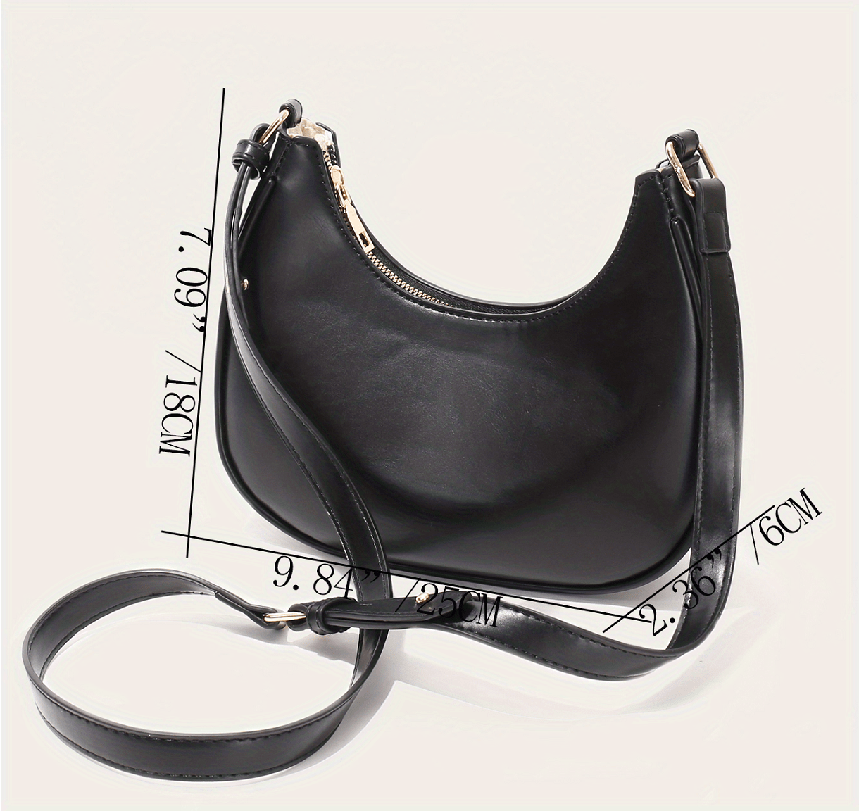 minimalist leather hobo bag womens shoulder bag simple all match underarm purses details 3