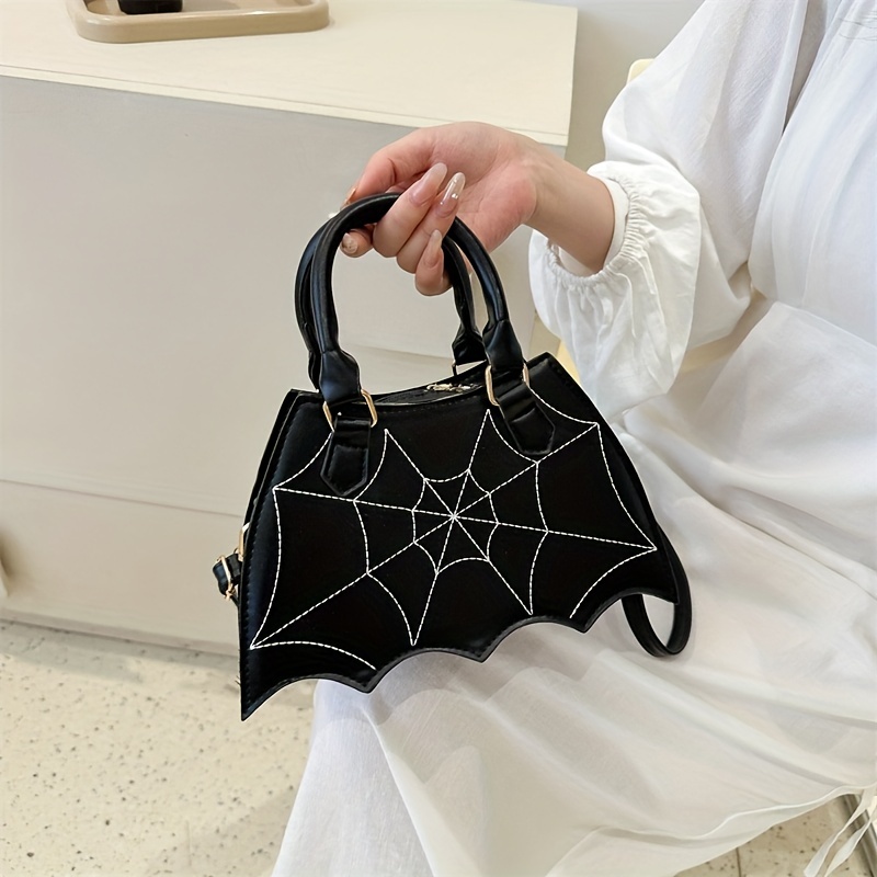 gothic bat wing novelty bag trendy pu crossbody bag womens punk y2k shoulder purse handbag for halloween details 4