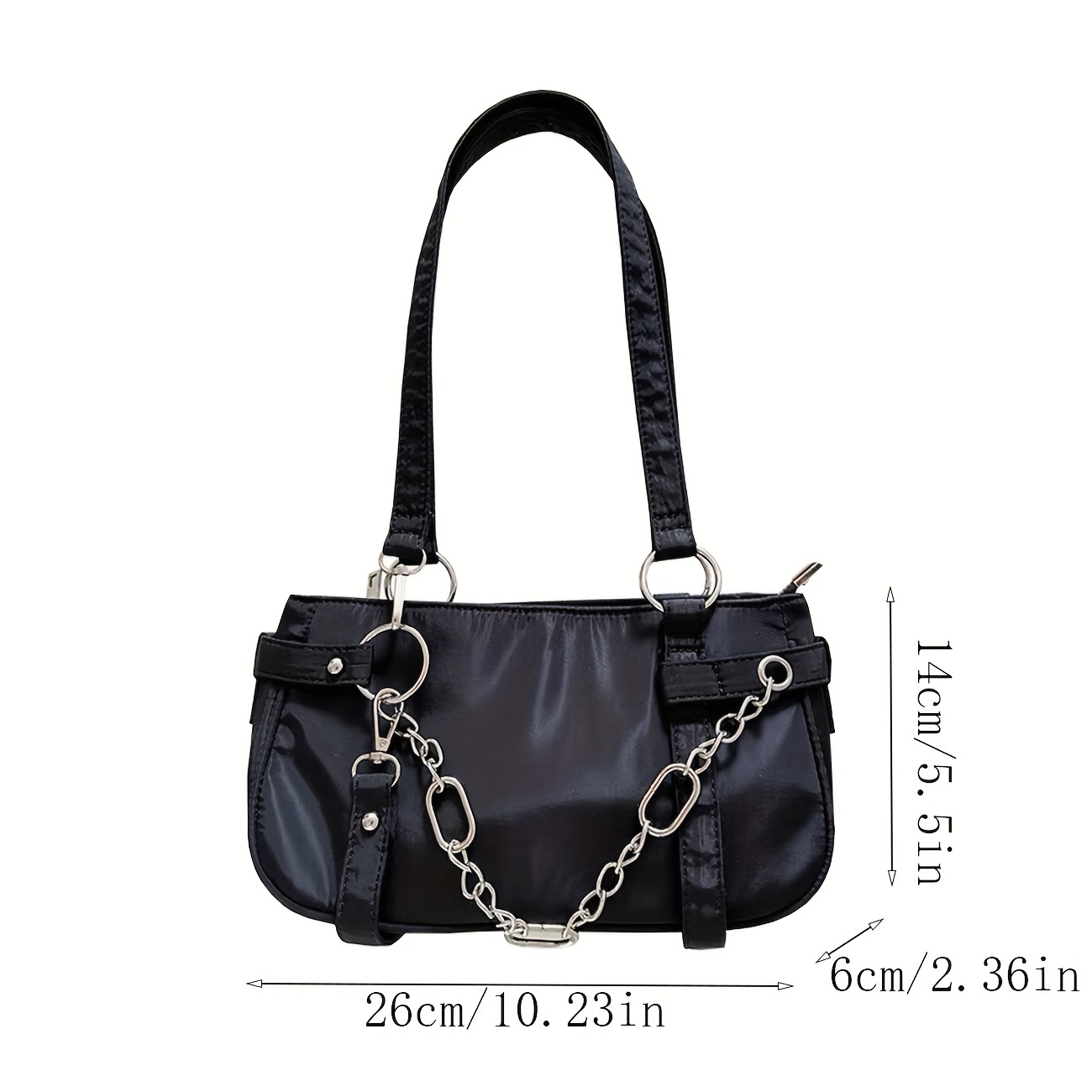 y2k punk style shoulder bag trendy motorcycle underarm bag trendy handbag purse details 0